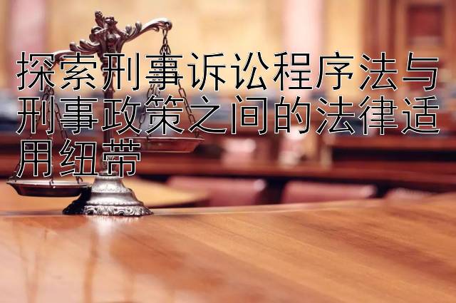 探索刑事诉讼程序法与刑事政策之间的法律适用纽带