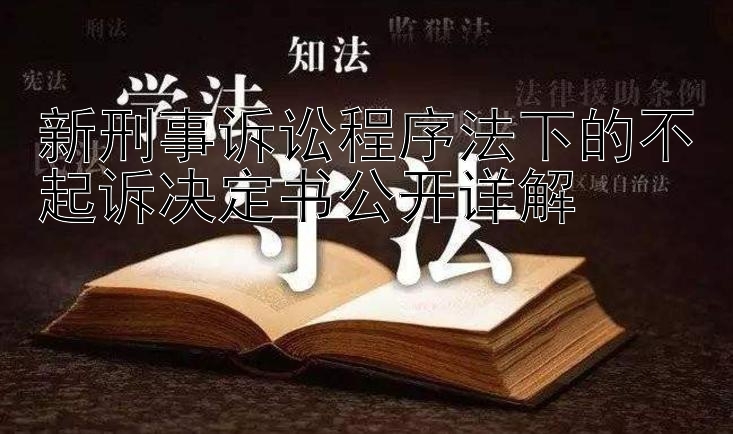 新刑事诉讼程序法下的不起诉决定书公开详解