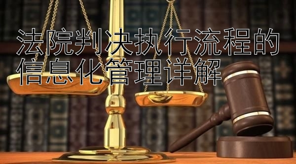 法院判决执行流程的信息化管理详解