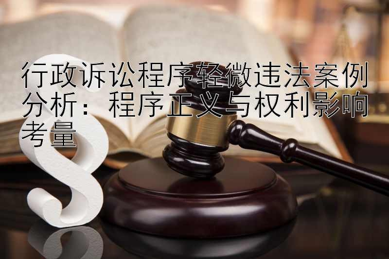 行政诉讼程序轻微违法案例分析：程序正义与权利影响考量