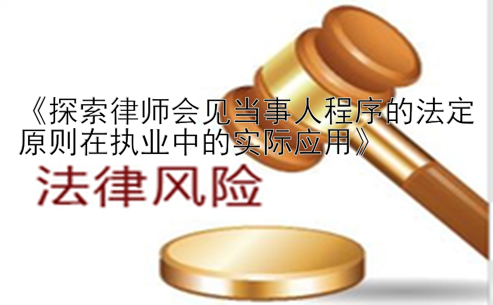 《探索律师会见当事人程序的法定原则在执业中的实际应用》