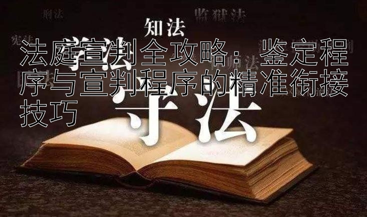 法庭宣判全攻略：鉴定程序与宣判程序的精准衔接技巧