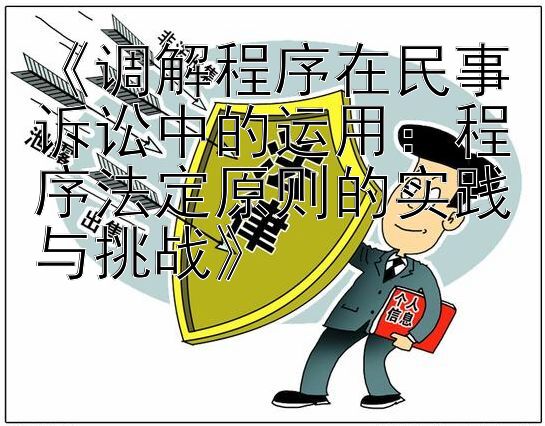 《调解程序在民事诉讼中的运用：程序法定原则的实践与挑战》